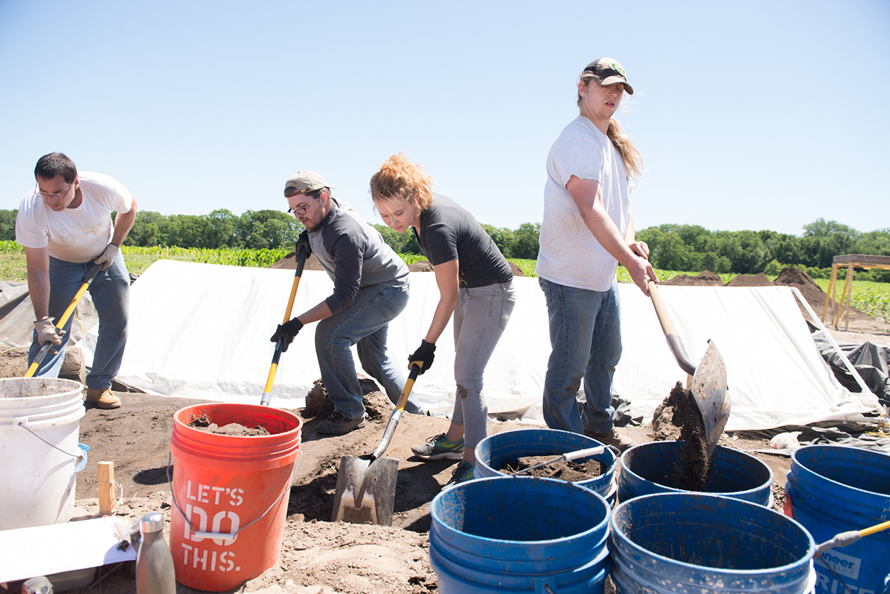 Illinois State students excavate at the Noble-Wieting site as part of a four-field school running from May 22 to June 16.