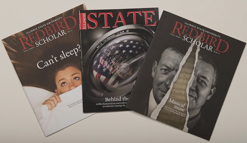 Covers of three magazines