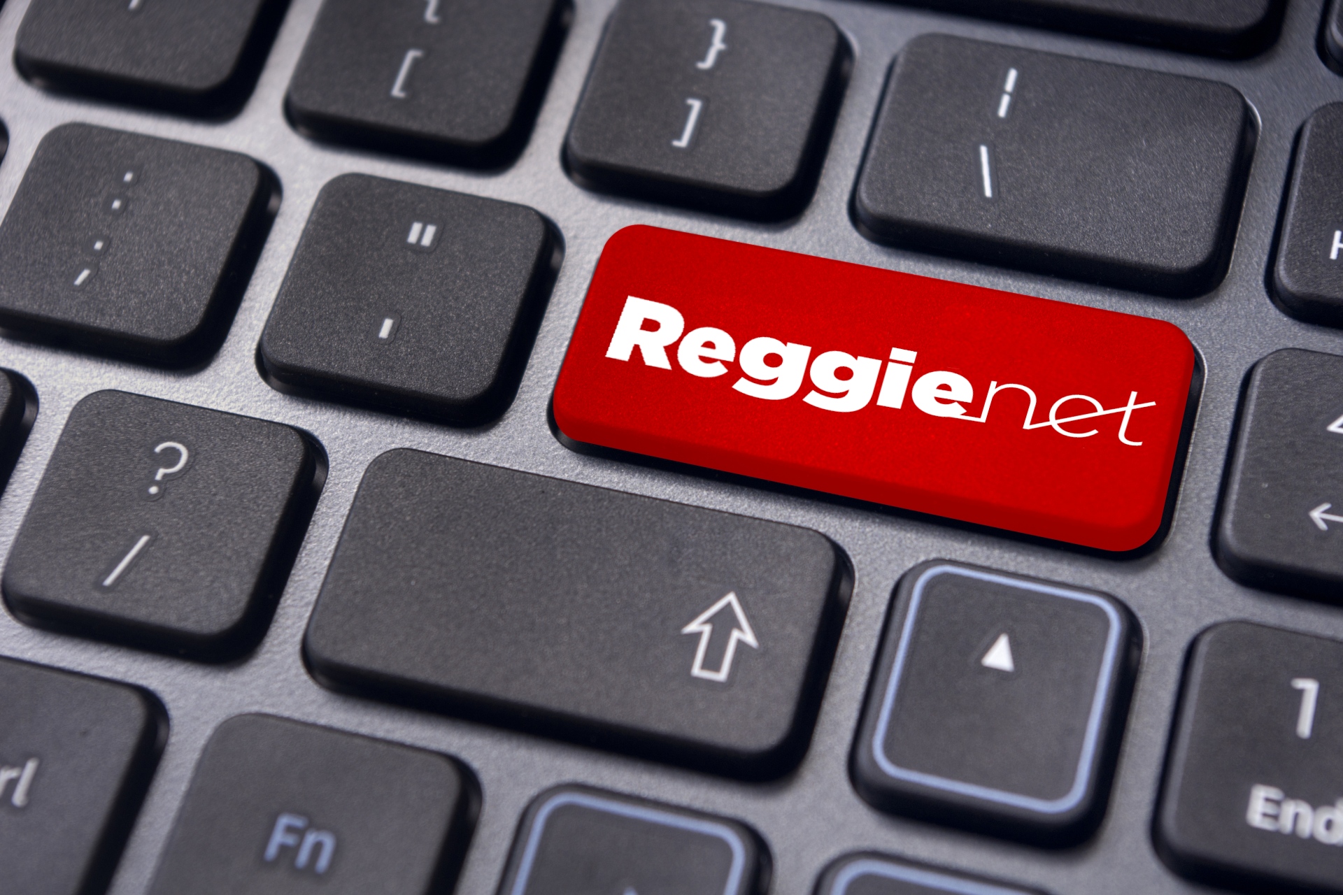 Keyboard with ReggieNet logo