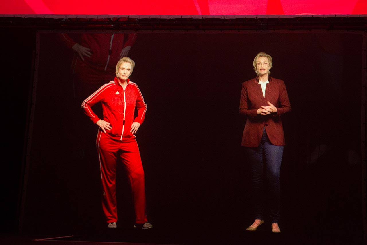 Jane Lynch and her character Sue Sylvester