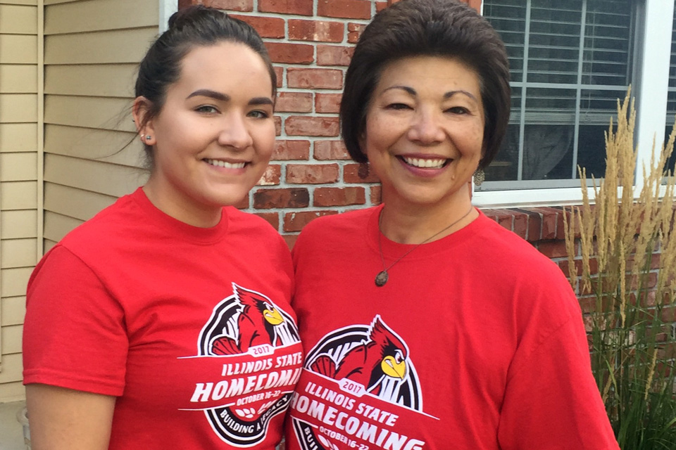 daughter and mother in Homecoming shirts