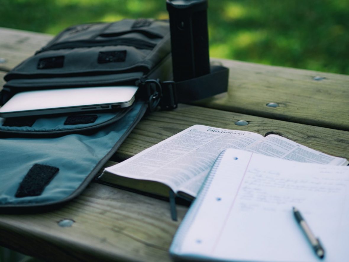backpack and notebook