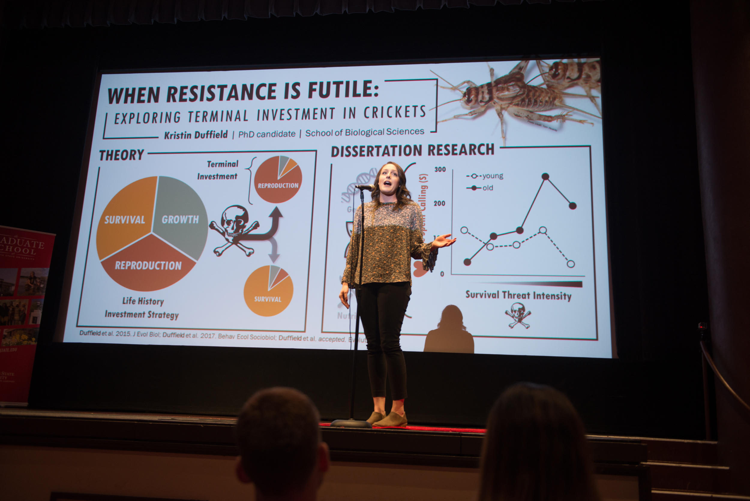 Kristin Duffield won first place at the Three Minute Thesis competition