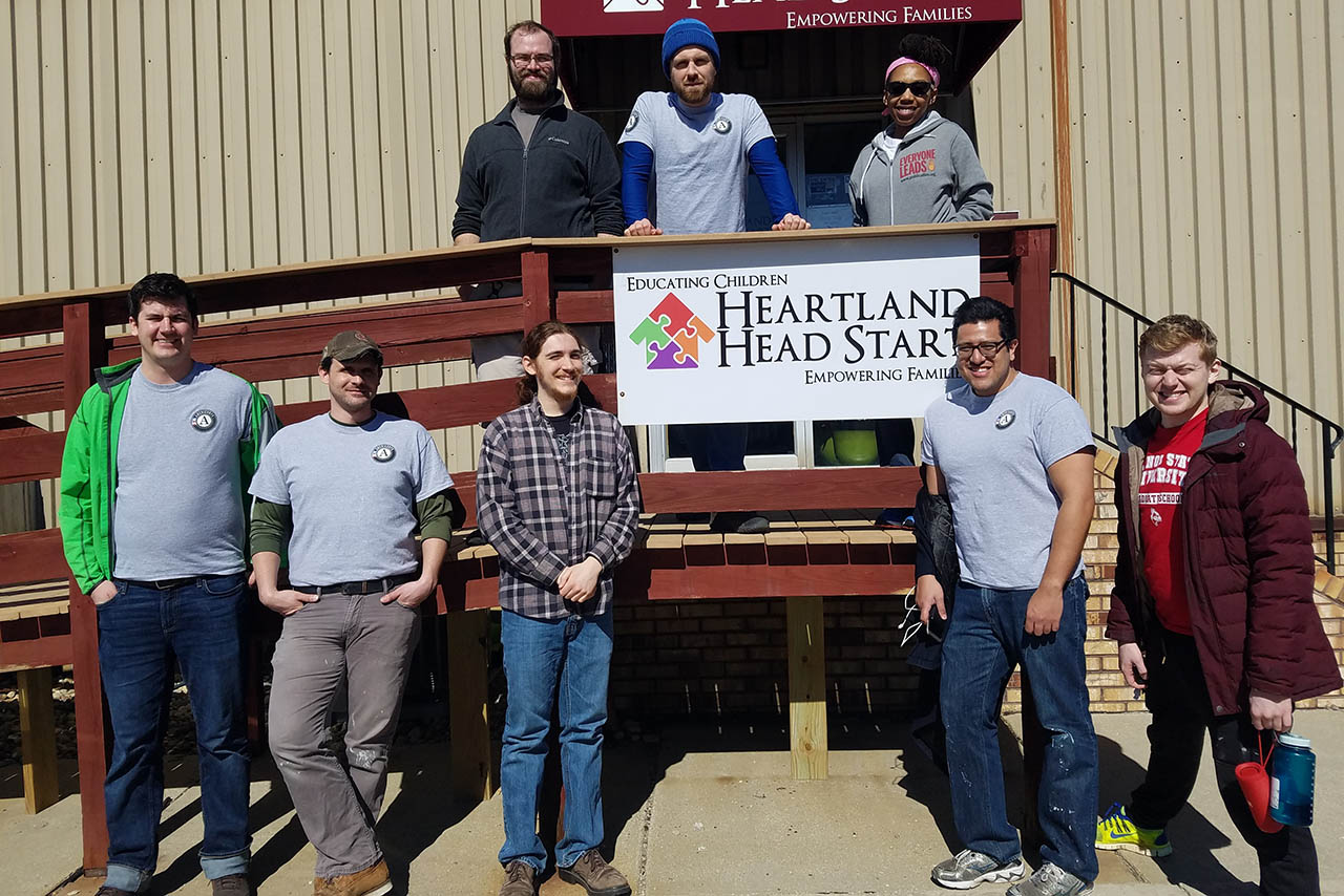 Stevenson Center students and AmeriCorps members volunteered at Heartland Head Start.