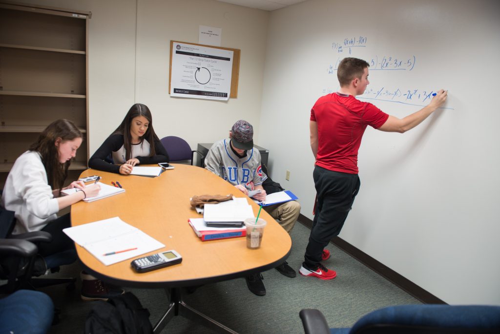 Students study in a group at the Julia N. Visor Academic Center