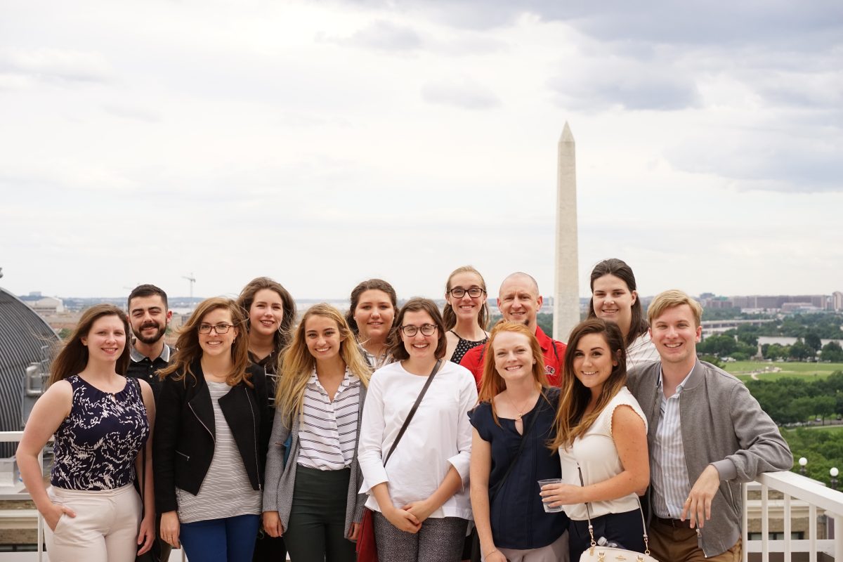 group photo in front of washington monument