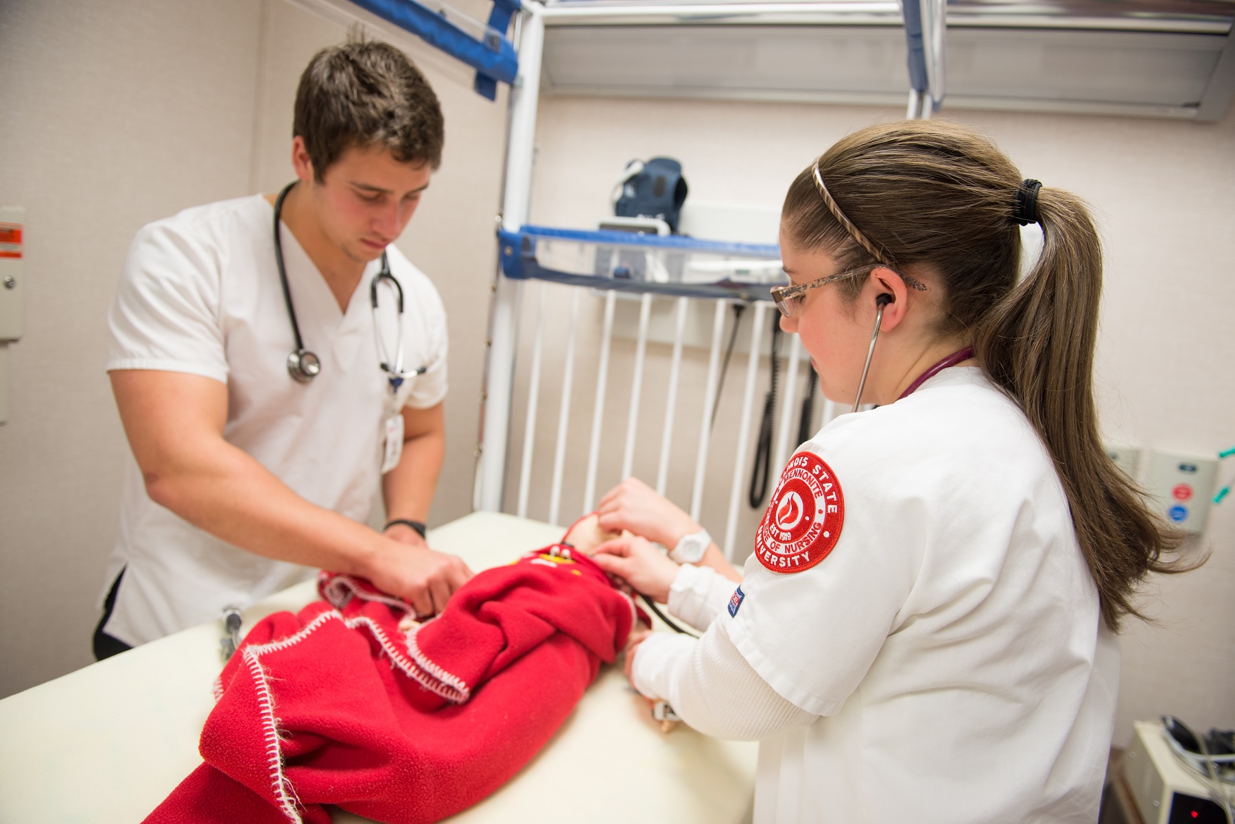 Students in the Nursing Simulation Lab