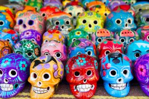 Mexican Day of the Dead colorful handcrafts