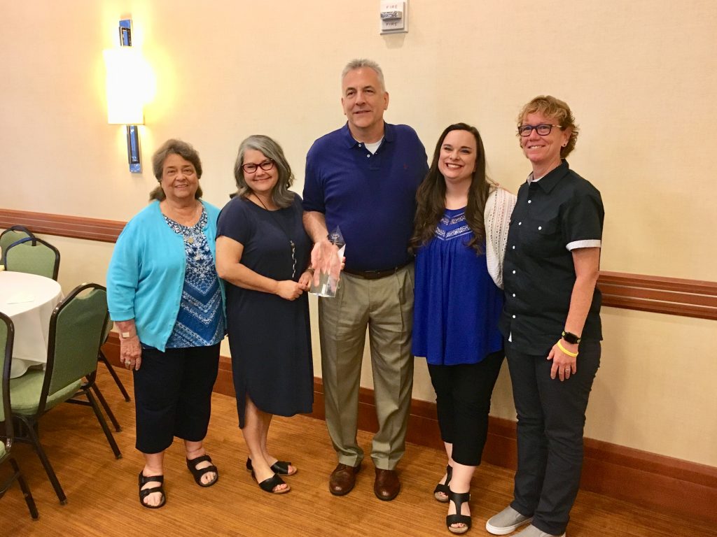 Professor Lance Lippert receives the Barbara Burch Award for Faculty Leadership in Civic Engagement at the Civic Learning and Democratic Engagement Conference.