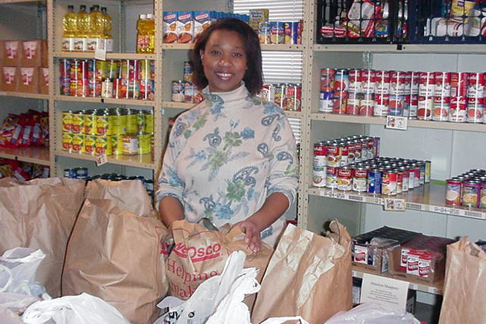 Pat Turner at the Center for Hope Outreach Programs prior to completing her master's in 2006.