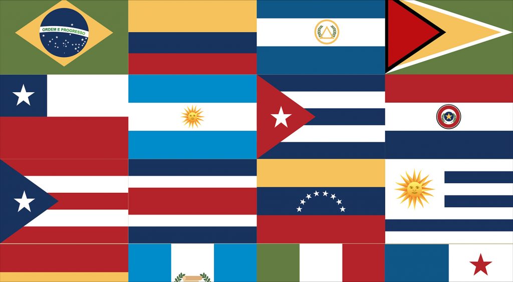 Series of flags from Latin American countries