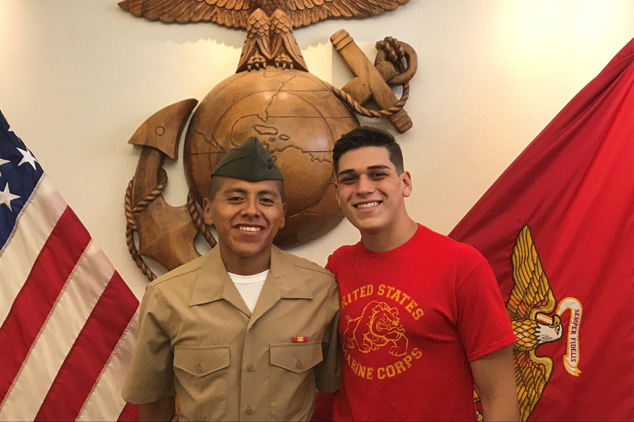 Student Brandon Medrano (featured on the right)