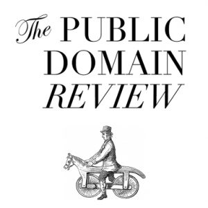 The Public Domain Review Logo of man on wooden horse with wheels