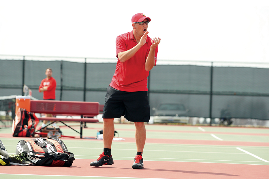 Redbird tennis coach Mark Klysner