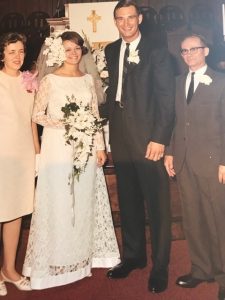 Lucy and James Patterson with Fred and Nancy Lutgens on their wedding day, June 10, 1967.