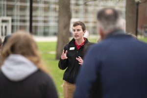 Student tour guides were among those credited for Illinois State's high freshman enrollment.