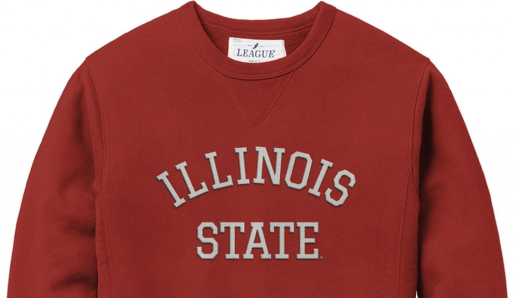 Red Illinois State Crew Sweatshirt