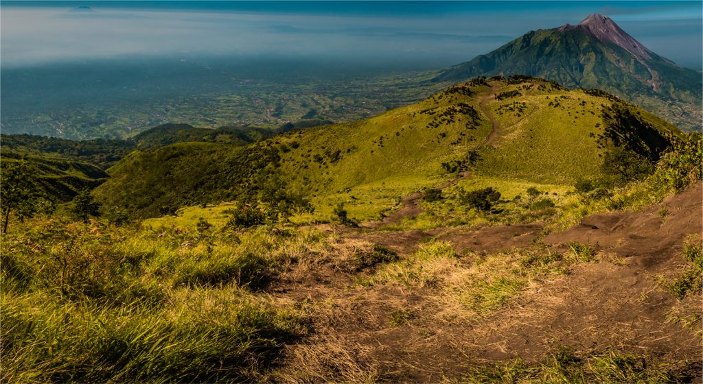 view of Mount Merbabu in Indonesia
