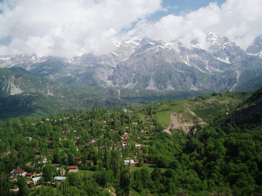 A mountain view of Arslanbob, Kyrgyzstan