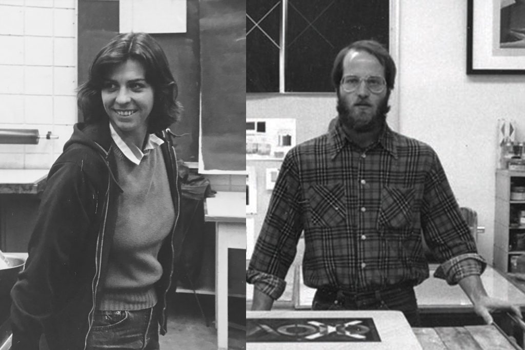 Mary Jane Parker and Richard Finch at Normal Editions in 1980