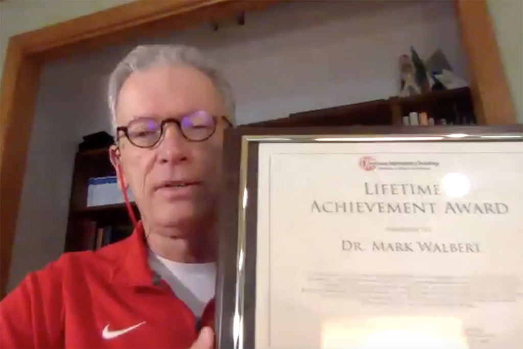 Mark Walbert with Lifetime Achievement award
