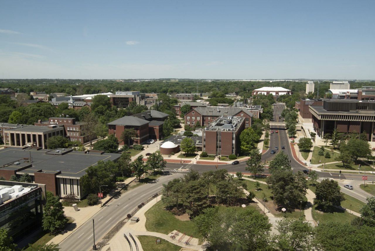 Illinois State University campus from above