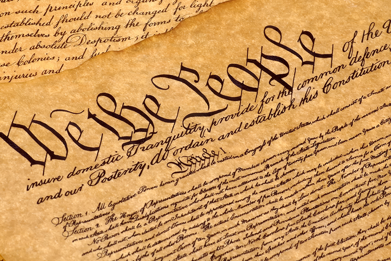 US Constitution with the words We the People at the top