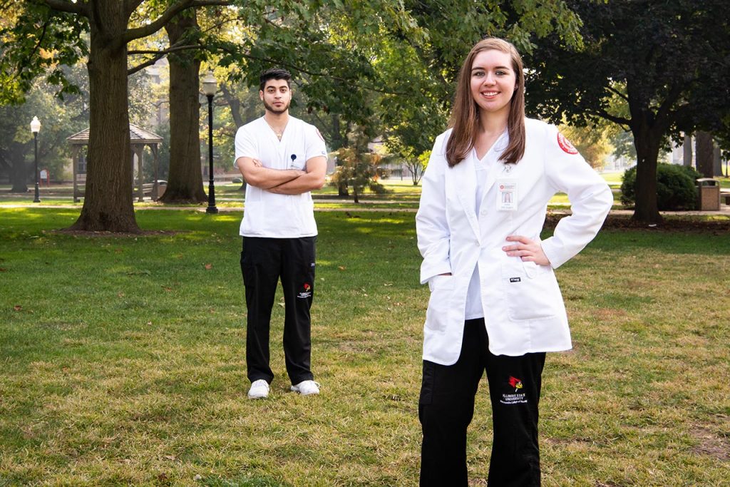 Illinois State University seniors Guido Calcagno and Shea Boston have been serving as contact tracers for the McLean County Health Department.