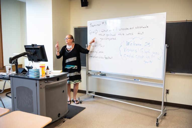 Nancy Braun teaching a class