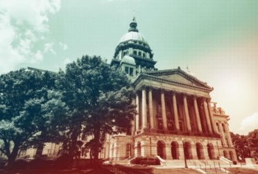 Stylized image of the Illinois capitol building.