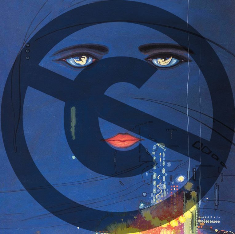 Cover of Great Gatsby with a copyright symbal canceled out