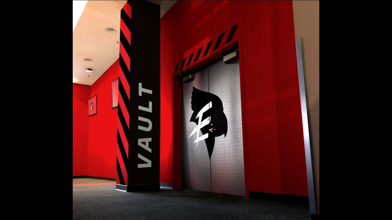 Design, Environmental Graphics (Bronze): “The Vault”—Illinois State University Esports Gaming Space designed by Evan Walles for the Redbird Esports program.