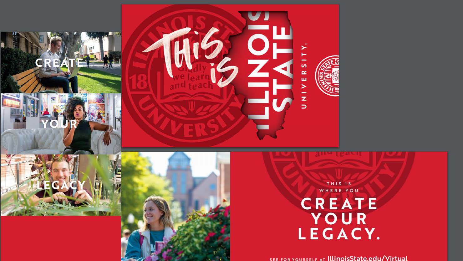 Publications, Student Recruitment-Individual Publication (Gold): Illinois State University Viewbook 2020 designed by Michael Mahle and Evan Walles and with photography by Lyndsie Schlink for the Office of Admissions.