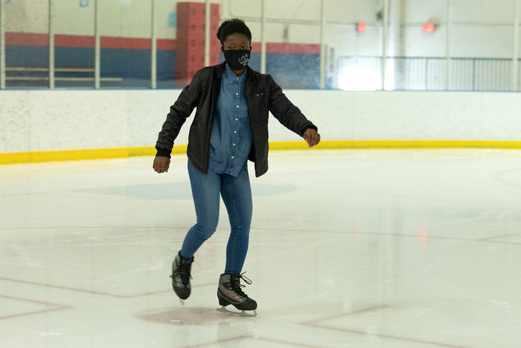 Woman ice skating 