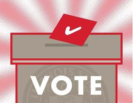 Election graphic with ballot box