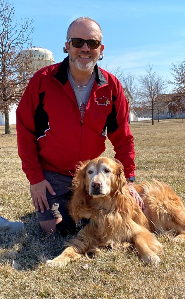 Professor Michael Gizzi and his dog, Gracie