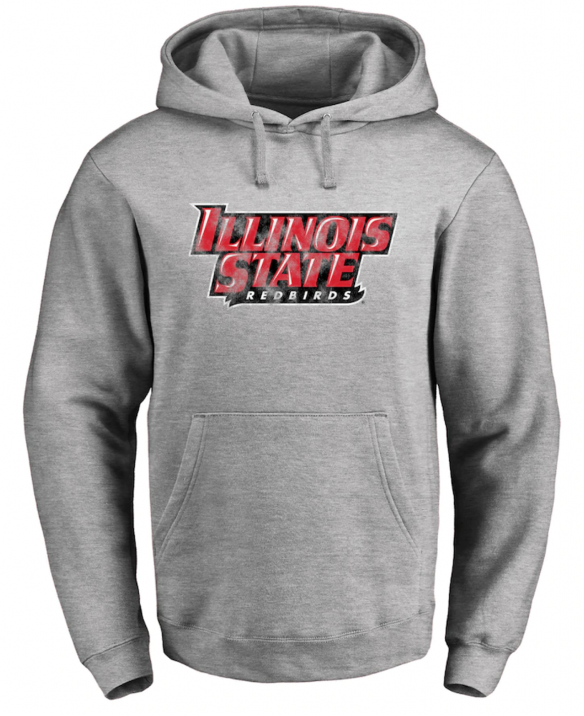 Grey hoodie with athletics secondary logo on the chest.