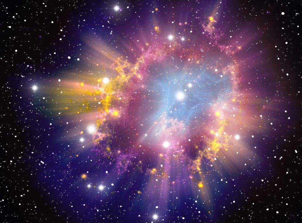 Rendering of a supernova explosion.