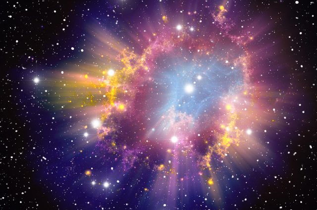 Rendering of a supernova explosion.