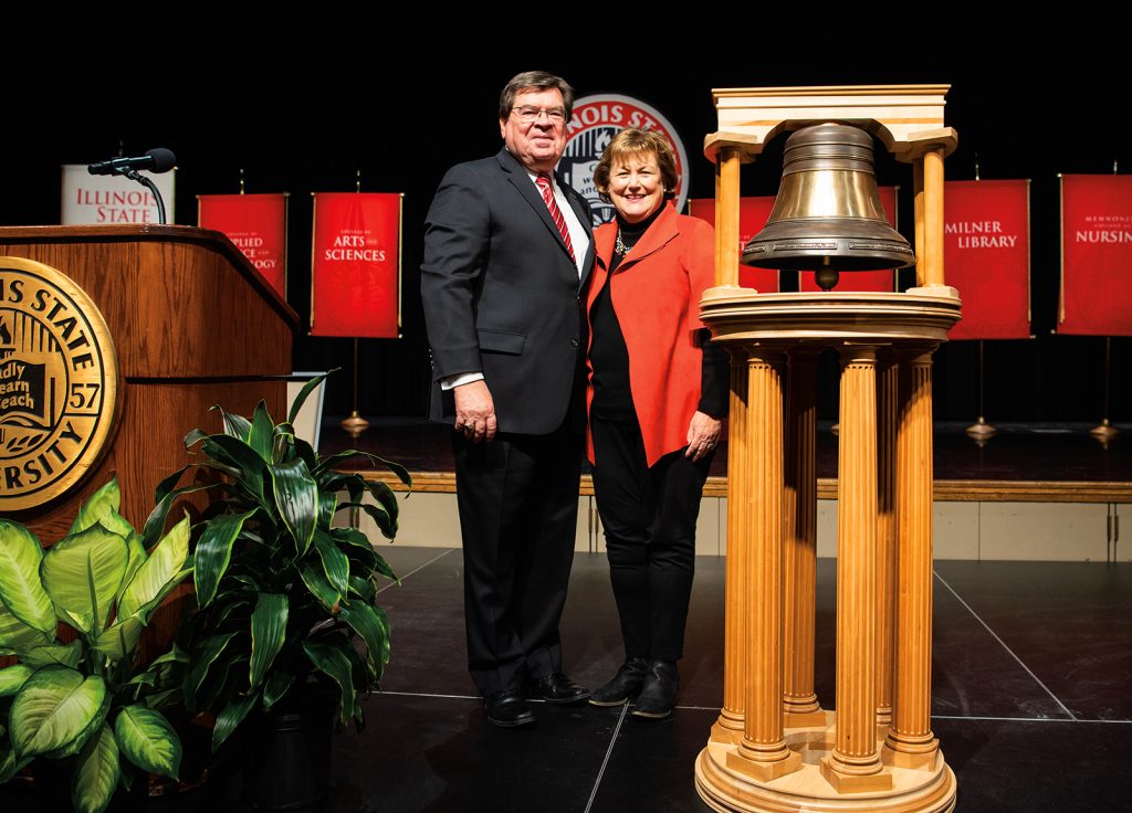 President Dietz at the Founders Day bell ringing event