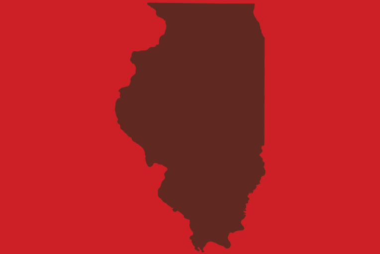 State of Illinois on a red background