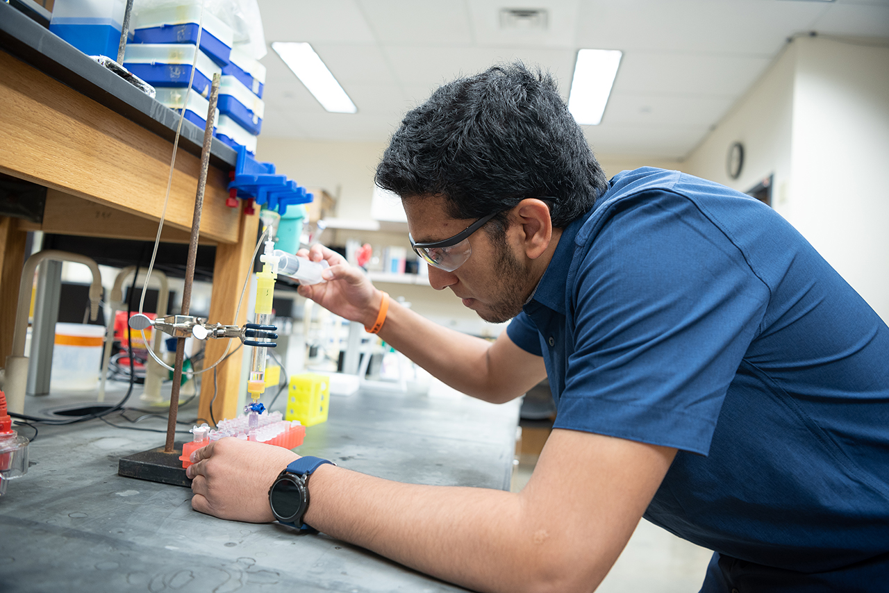 Faeq Zaman cloned a gene as part of his research in the Science Laboratory Building.