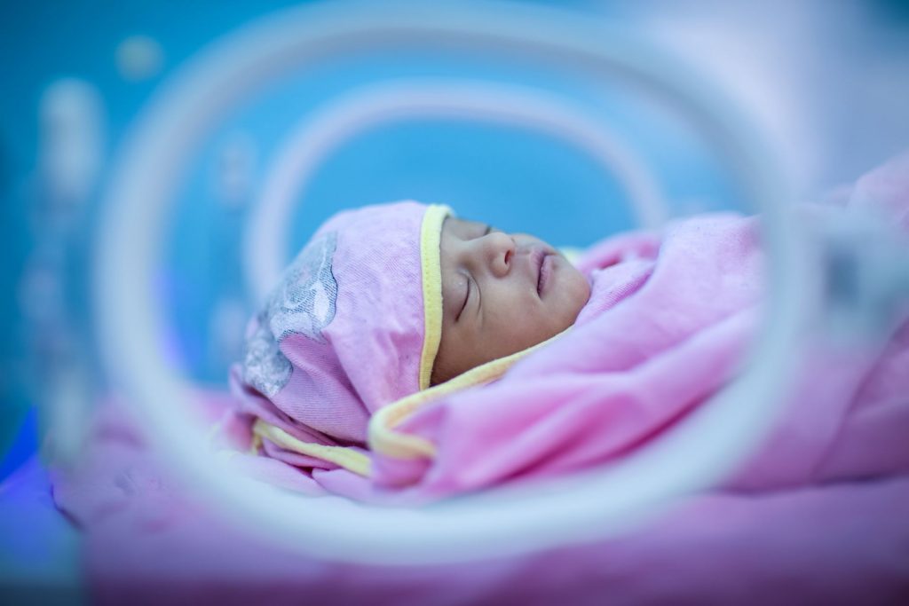 Image of a baby in an incubator
