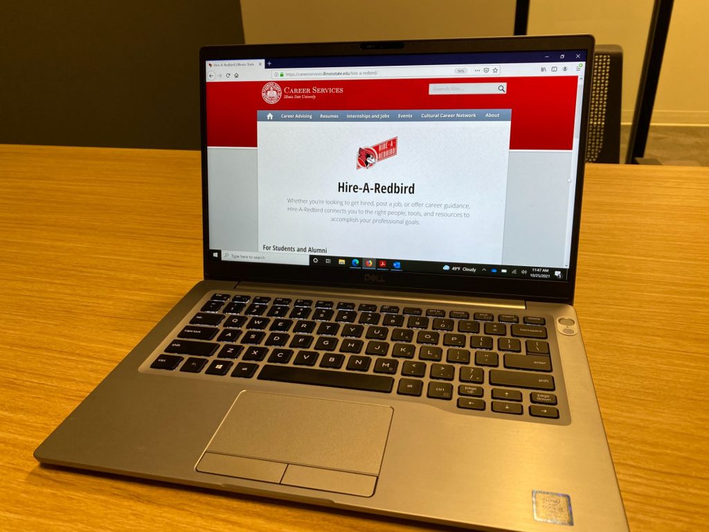 The Hire-A-Redbird webpage seen here on a laptop.