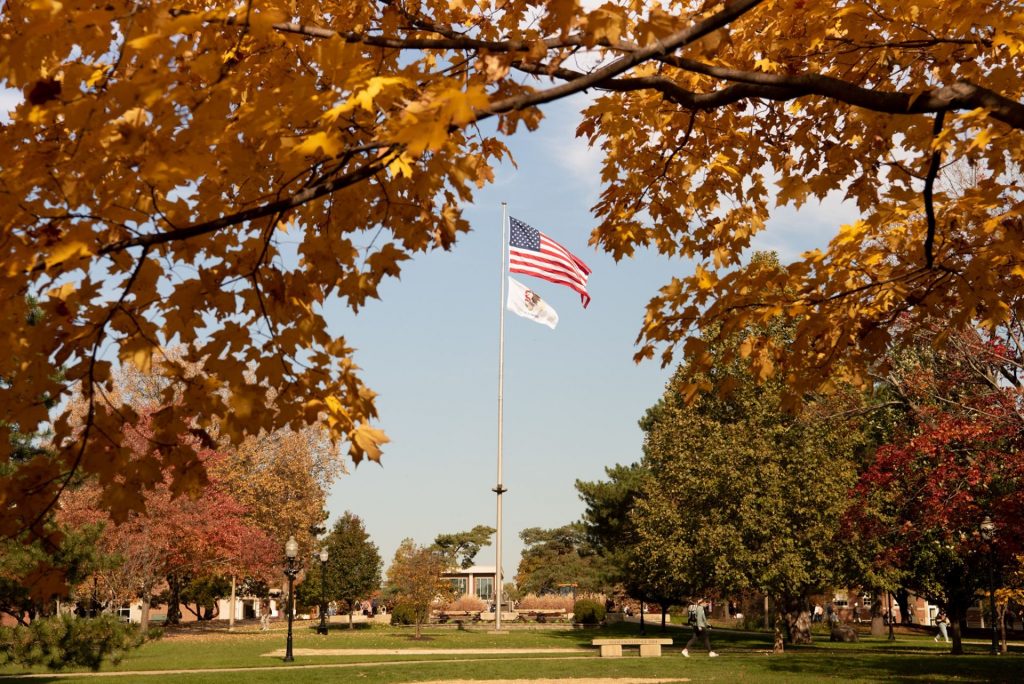 Flagpole on the Quad, fall 2021