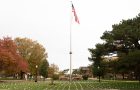 flags lined the Quad
