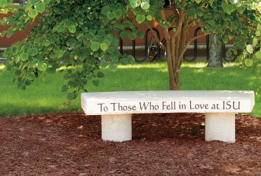 Illinois State spring 2018 cover image of the love bench