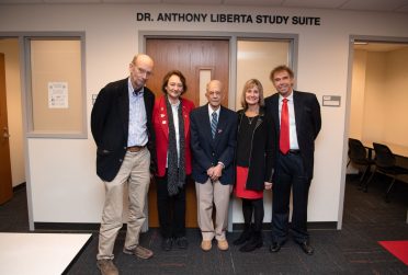 From left: Dr. R. Michael Miller, Dr. Ann Gould, Dr. Anthony Liberta, Dr. Kathy Bohn, and Dr. Thomas Nielsen