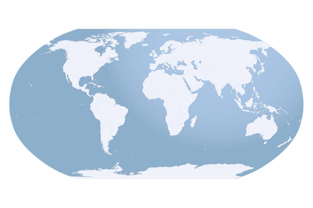 Blue and white global map
