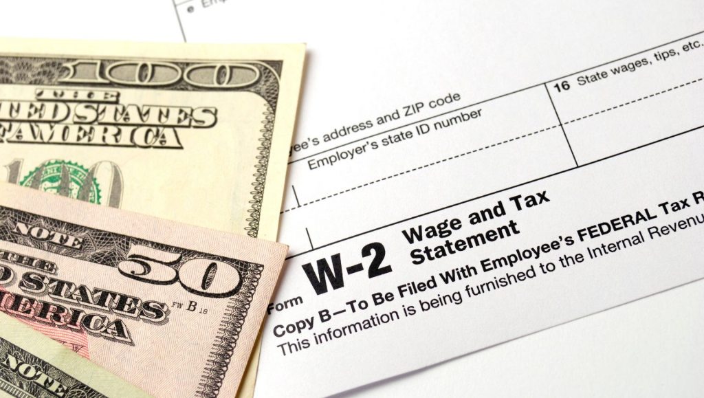 cash and w-2 form